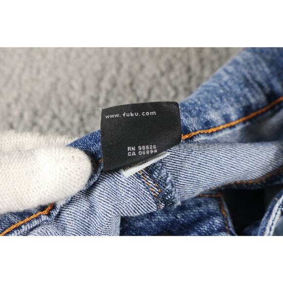 Fubu Jeans Womens 9/10 Denim Jeweled Rhinestone Cropped Y2K Vintage Hong Kong - Picture 4 of 10